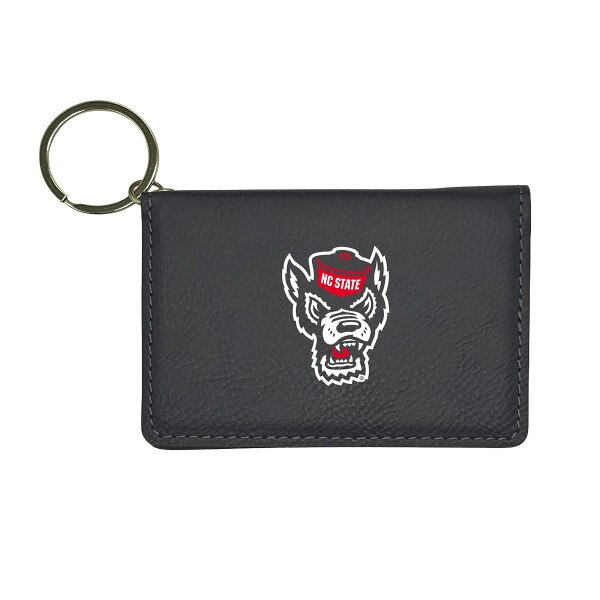 LEATHER I.D. HOLDER BLACK Wolfhead